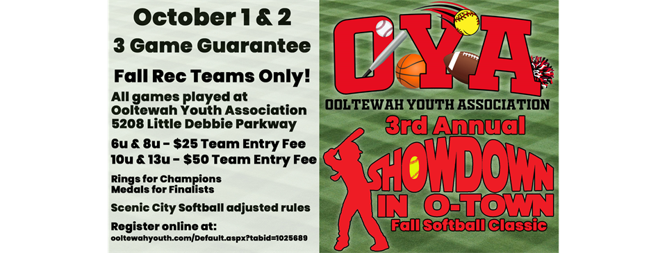 Fall Rec Softball Tournament - 10/1 & 10/2
