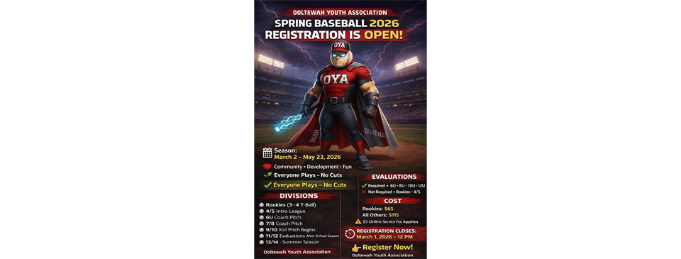 Spring  Baseball Registration closes soon 
